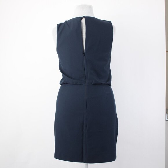 Banana Republic Dress $90 Sz 14 Navy Blue Sleeveless Polyester Spandex Dress - Picture 8 of 13